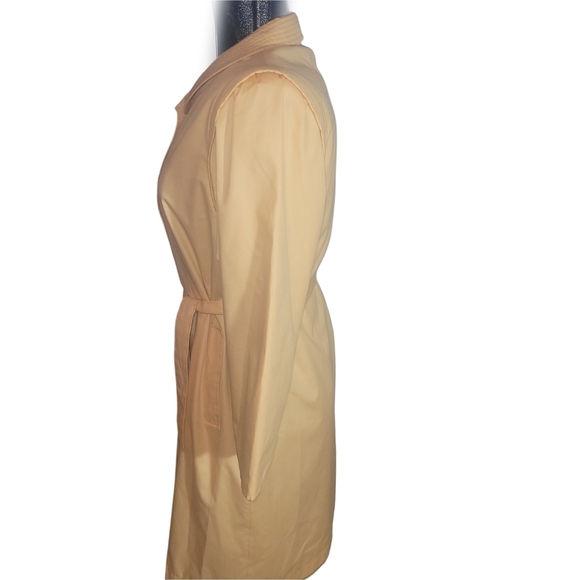 Vintage 80's Misty Harbour By Niccolini Pale Yellow Belted Trench Coat - Picture 6 of 8